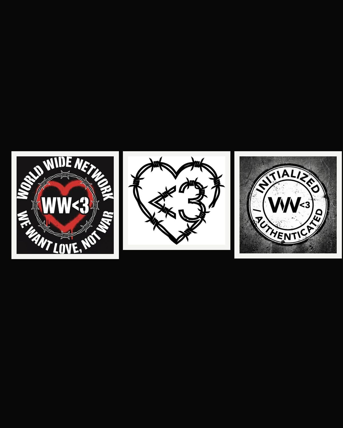 The three launch stickers