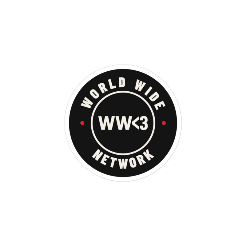 Network Badge Sticker — circular WW<3 ring